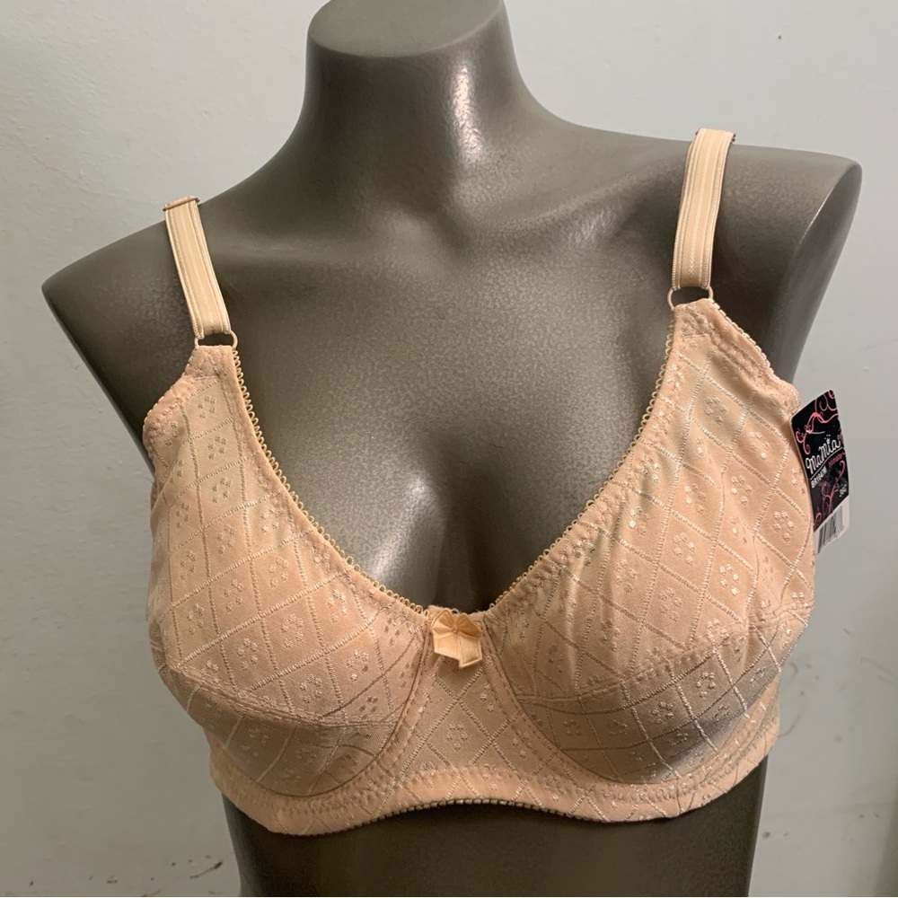 Mamia Beige Bra with Textured Pattern beige bra lightly padded 36C